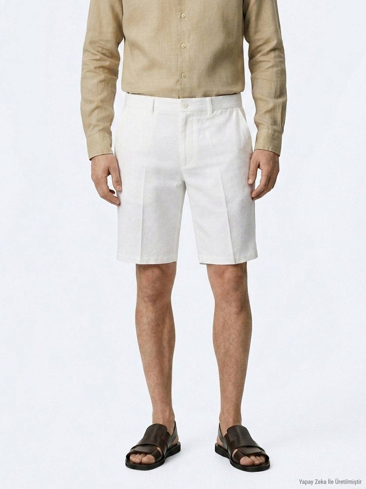 Steinmaterial Jogging Fit Casual Bermuda