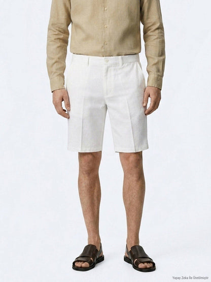 Steinmaterial Jogging Fit Casual Bermuda