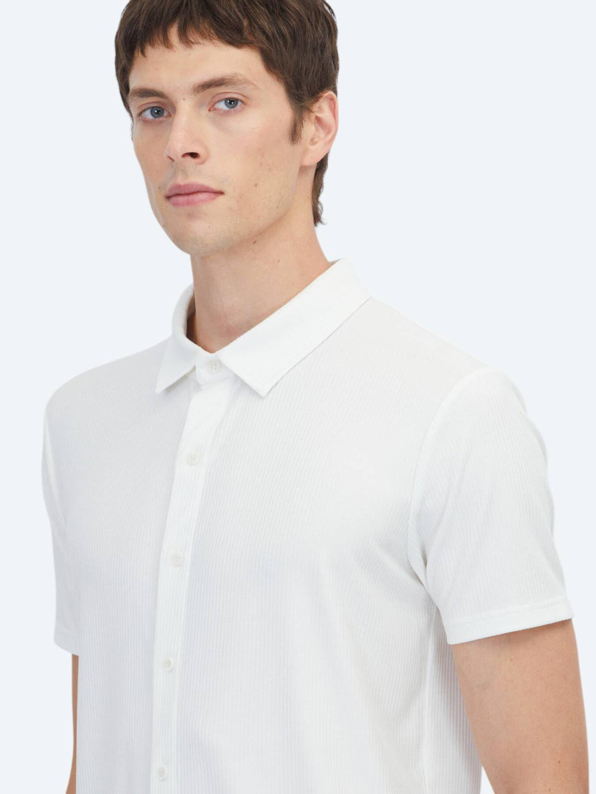 Weiß Gestreiftes Regular Fit Strickshirt