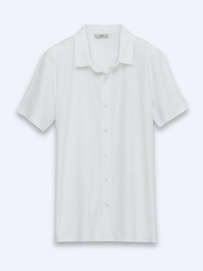 Weiß Gestreiftes Regular Fit Strickshirt