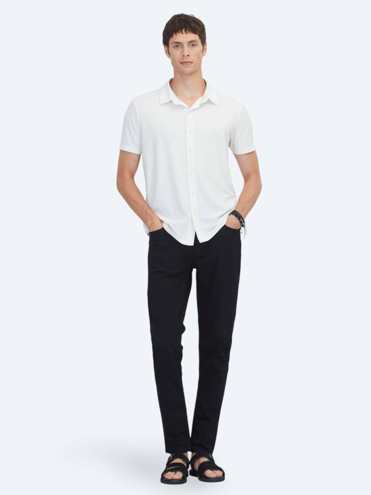 Weiß Gestreiftes Regular Fit Strickshirt