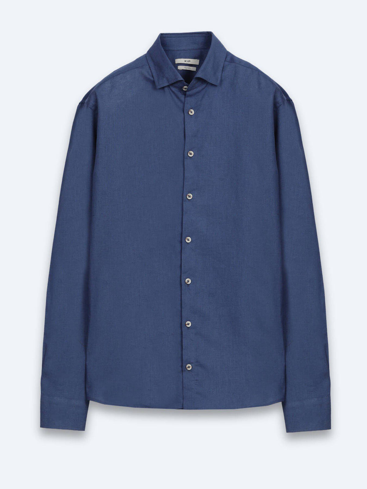 Indigo Unifarben Regular Fit Casual Hemd