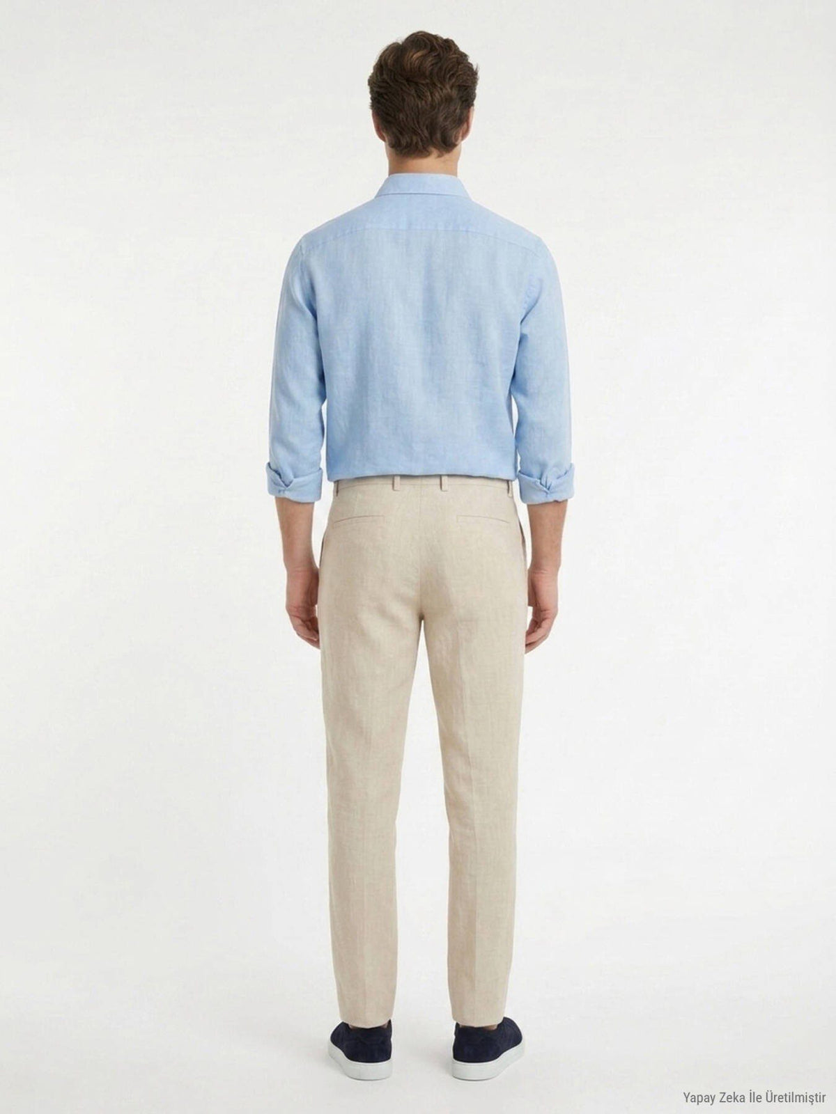 Blaues Regular Fit Casual Baumwollhemd