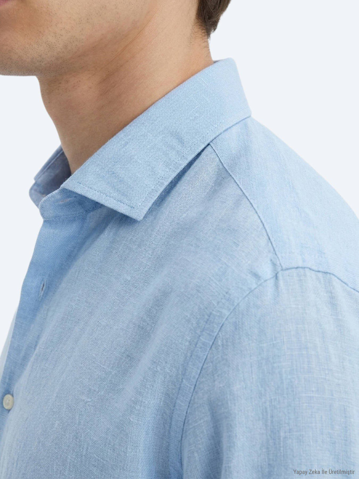 Blaues Regular Fit Casual Baumwollhemd