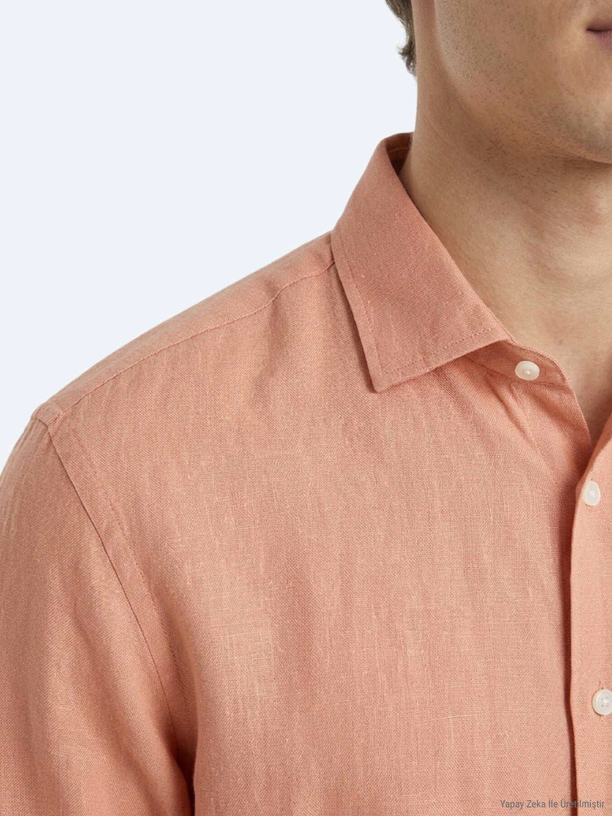 Lachs Unifarben Regular Fit Casual Hemd