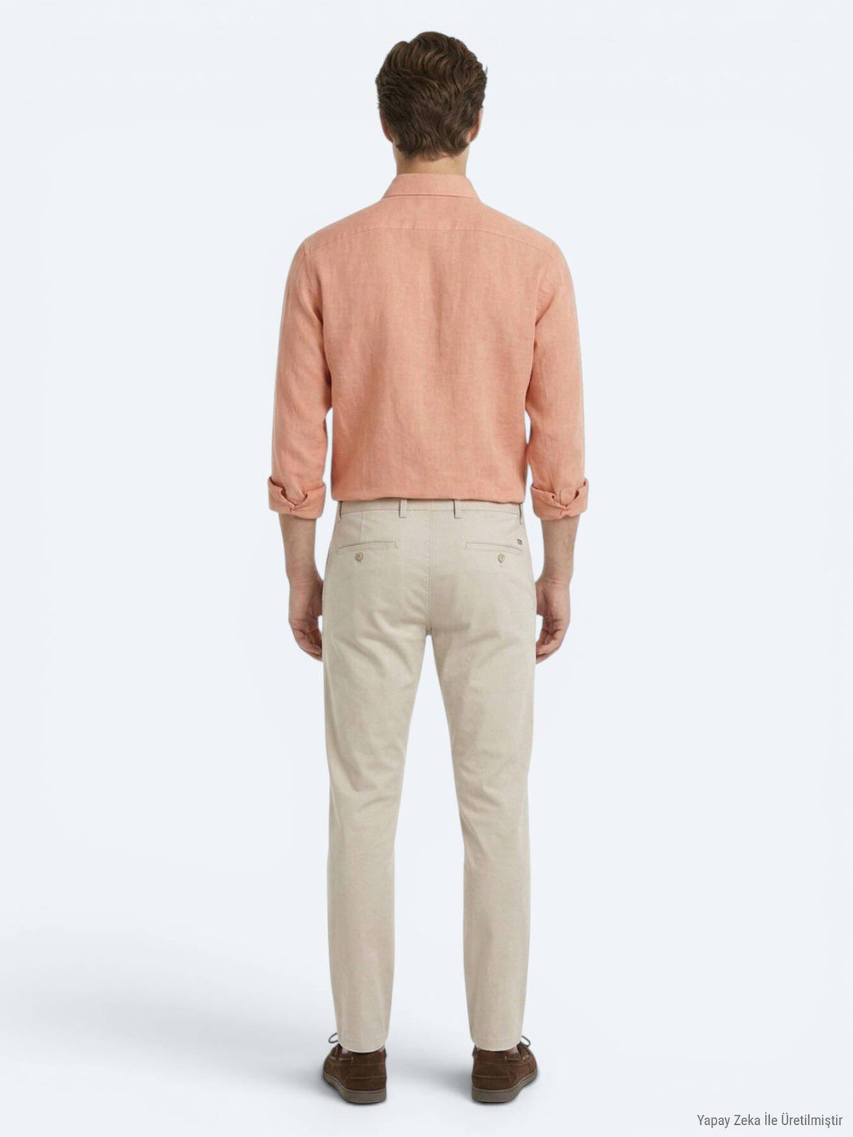 Lachs Unifarben Regular Fit Casual Hemd