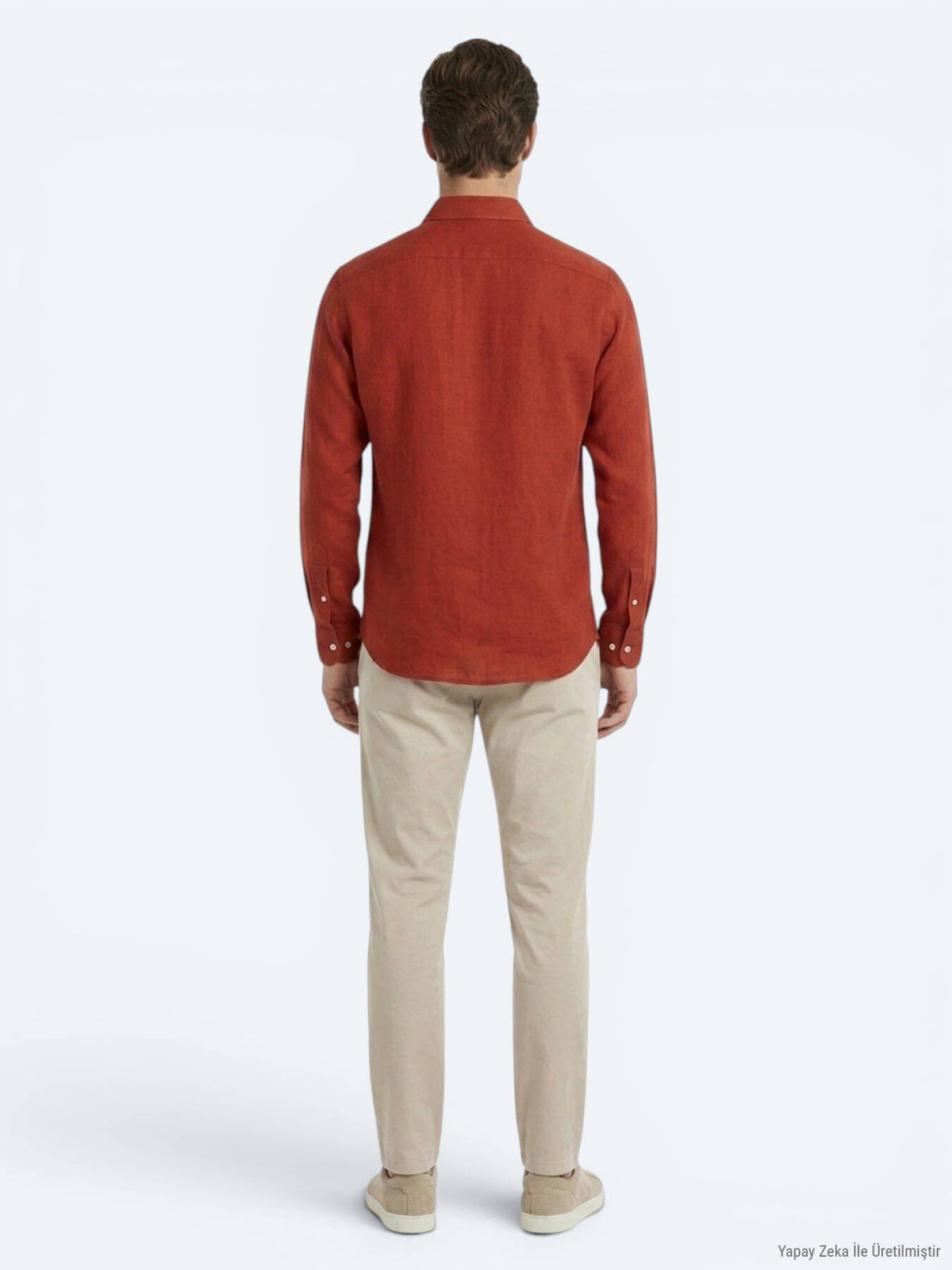 Rotes Unifarbenes Regular Fit Baumwollhemd