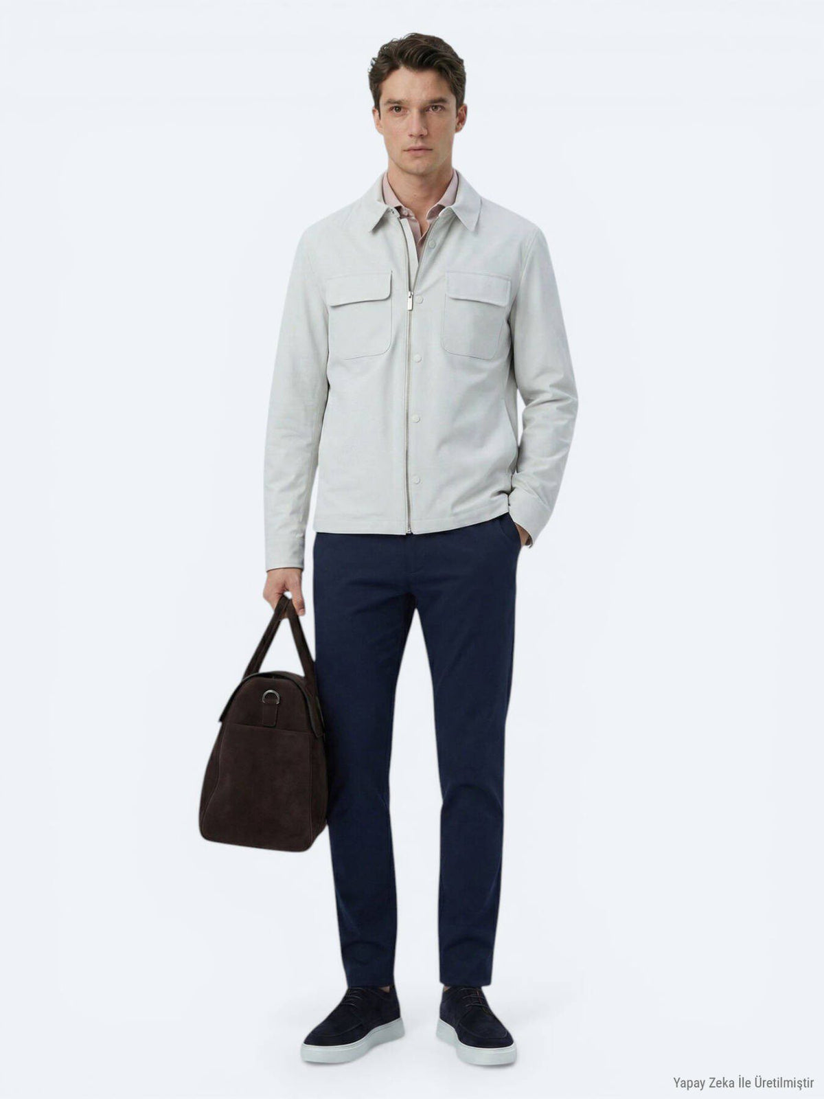 Stein Regular Fit Hemdkragen Freizeitjacke