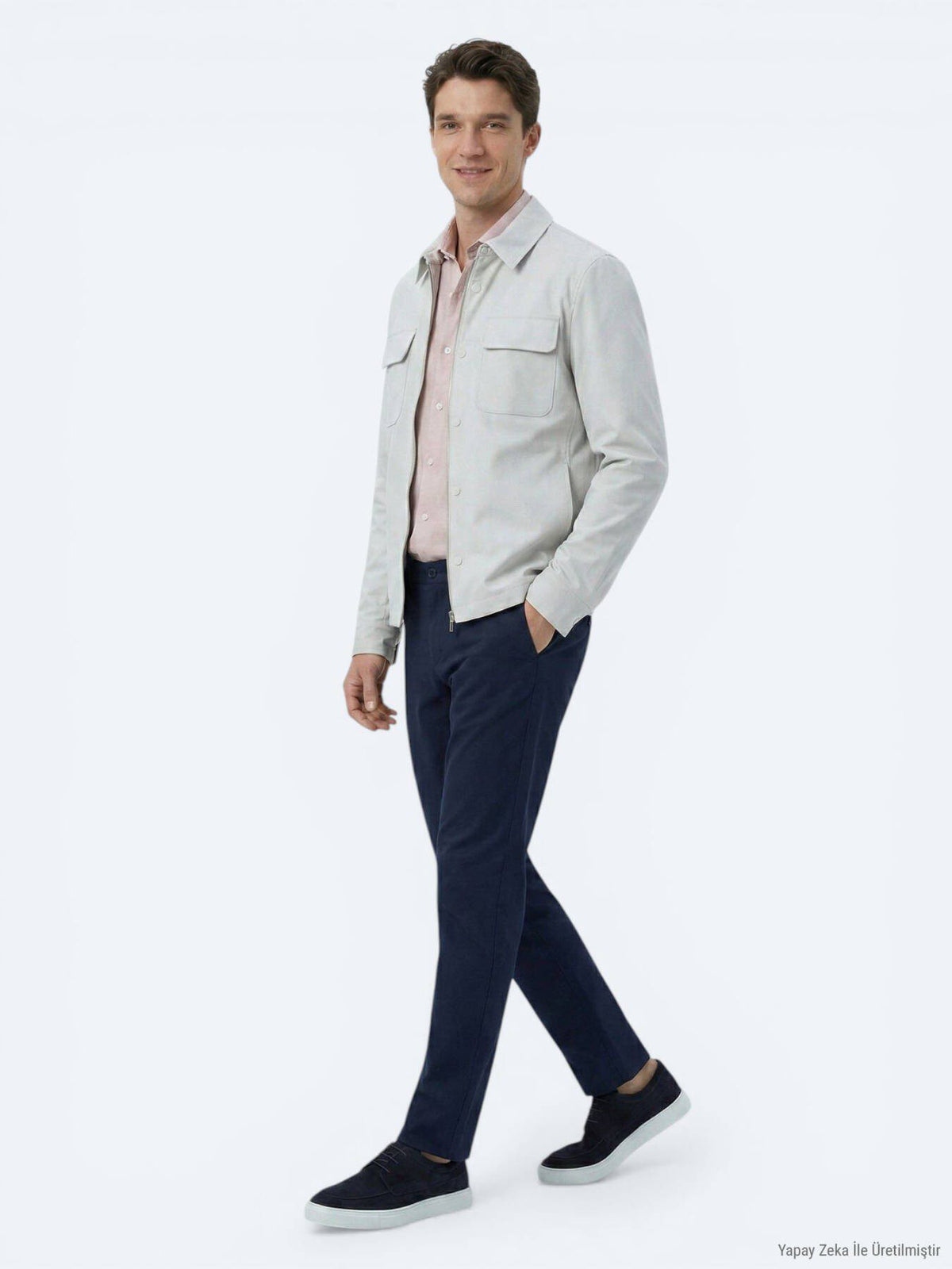 Stein Regular Fit Hemdkragen Freizeitjacke