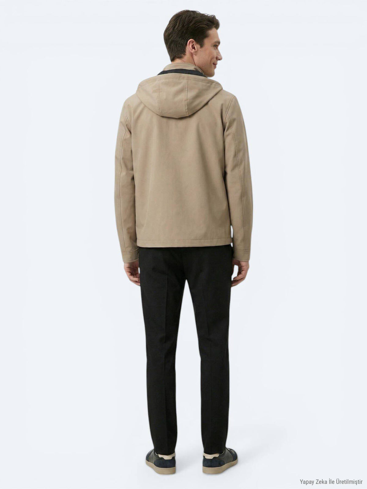 Hellbrauner Regular Fit Kapuzenmantel