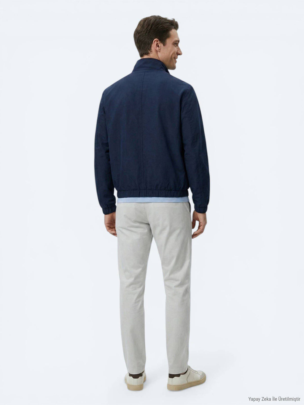 Marineblauer lässiger Rollkragenmantel
