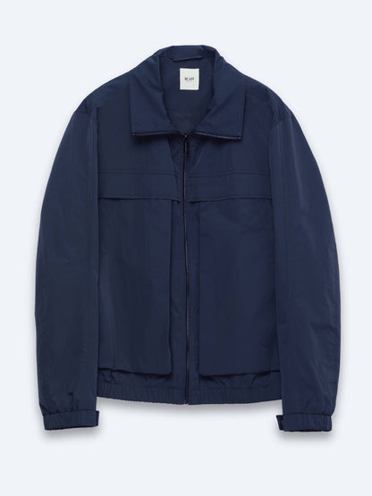 Marineblauer lässiger Rollkragenmantel
