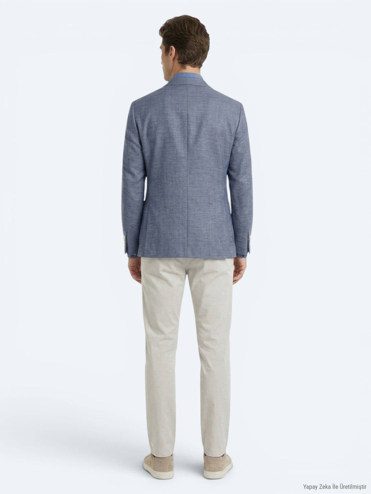 Blaue gemusterte moderne Jacke aus Recycling-Baumwolle