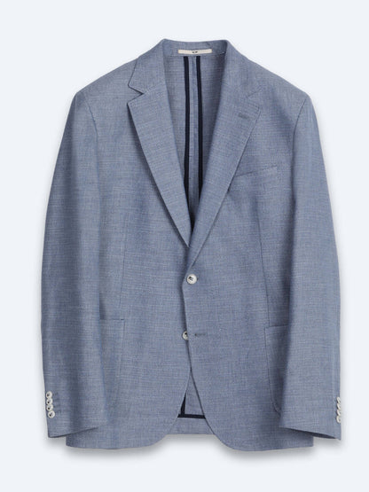 Blaue gemusterte moderne Jacke aus Recycling-Baumwolle