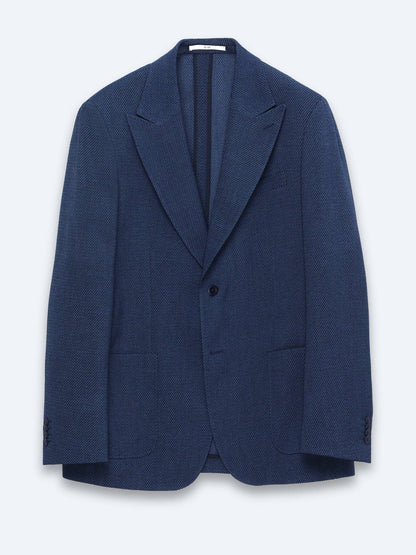 Marineblaue gestreifte Jacke, modern fit