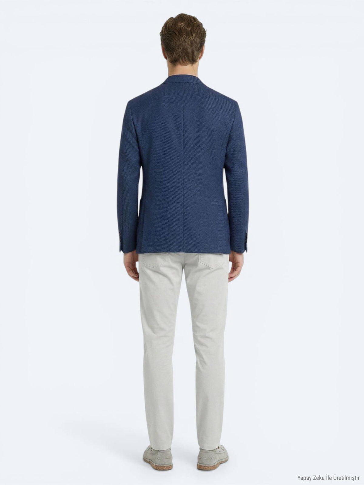 Marineblaue gestreifte Jacke, modern fit