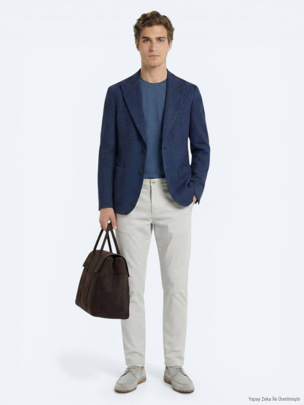 Marineblaue gestreifte Jacke, modern fit
