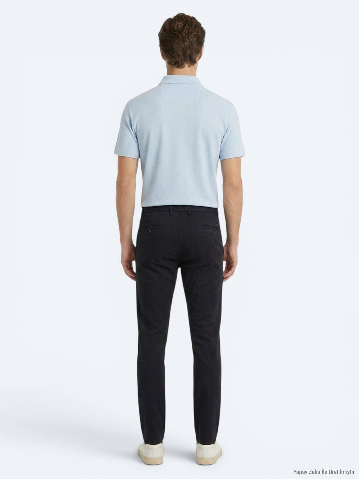 Marineblaue Web-Jogginghose aus Baumwolle