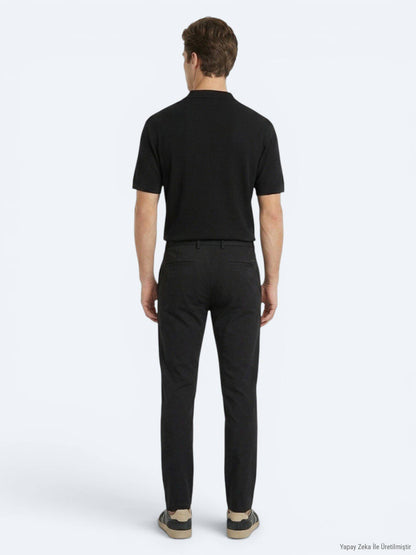 Schwarz Gestreiftes 100% Baumwoll T-Shirt