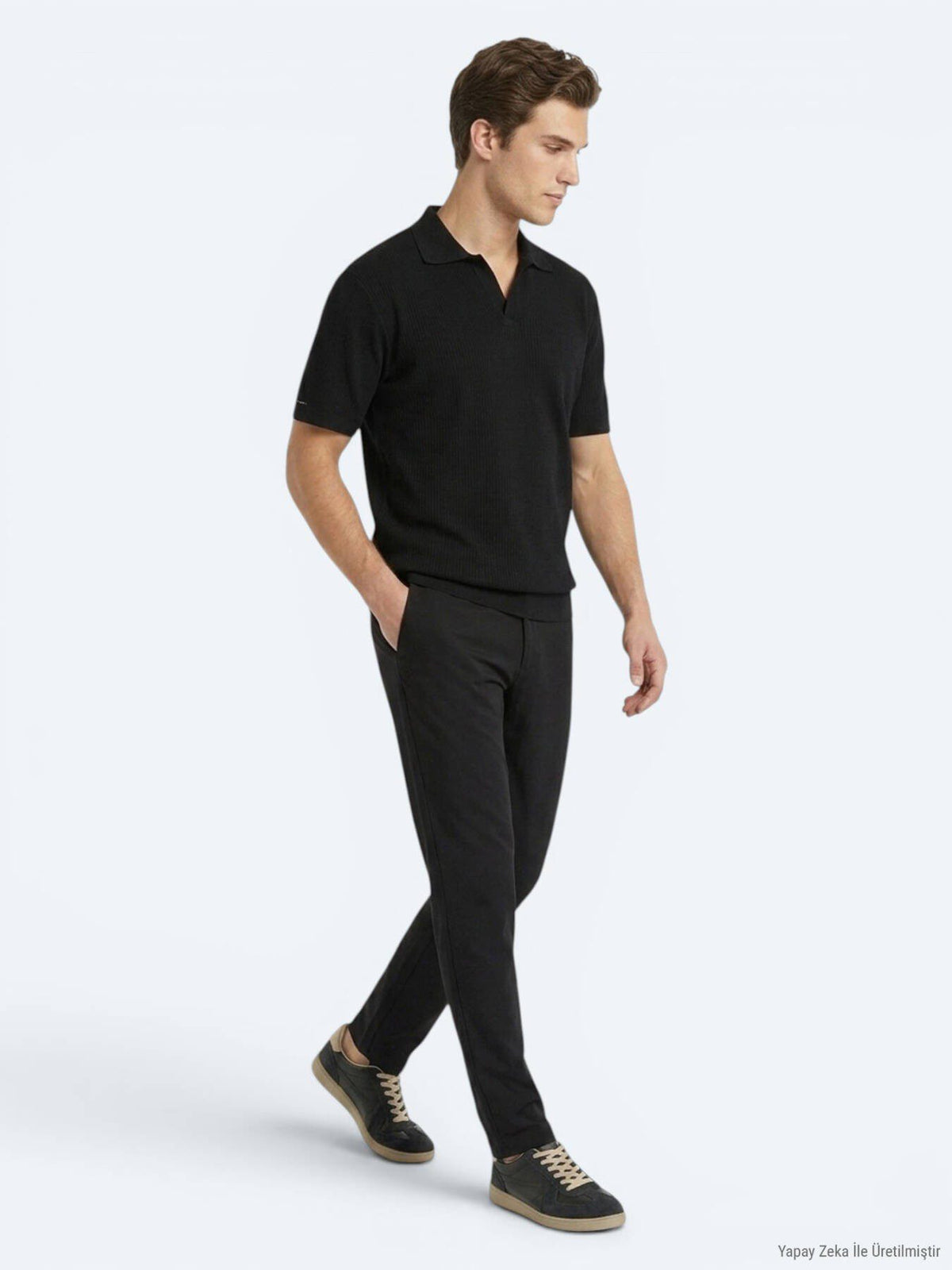 Schwarz Gestreiftes 100% Baumwoll T-Shirt