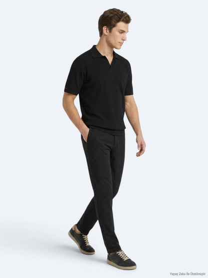 Schwarz Gestreiftes 100% Baumwoll T-Shirt
