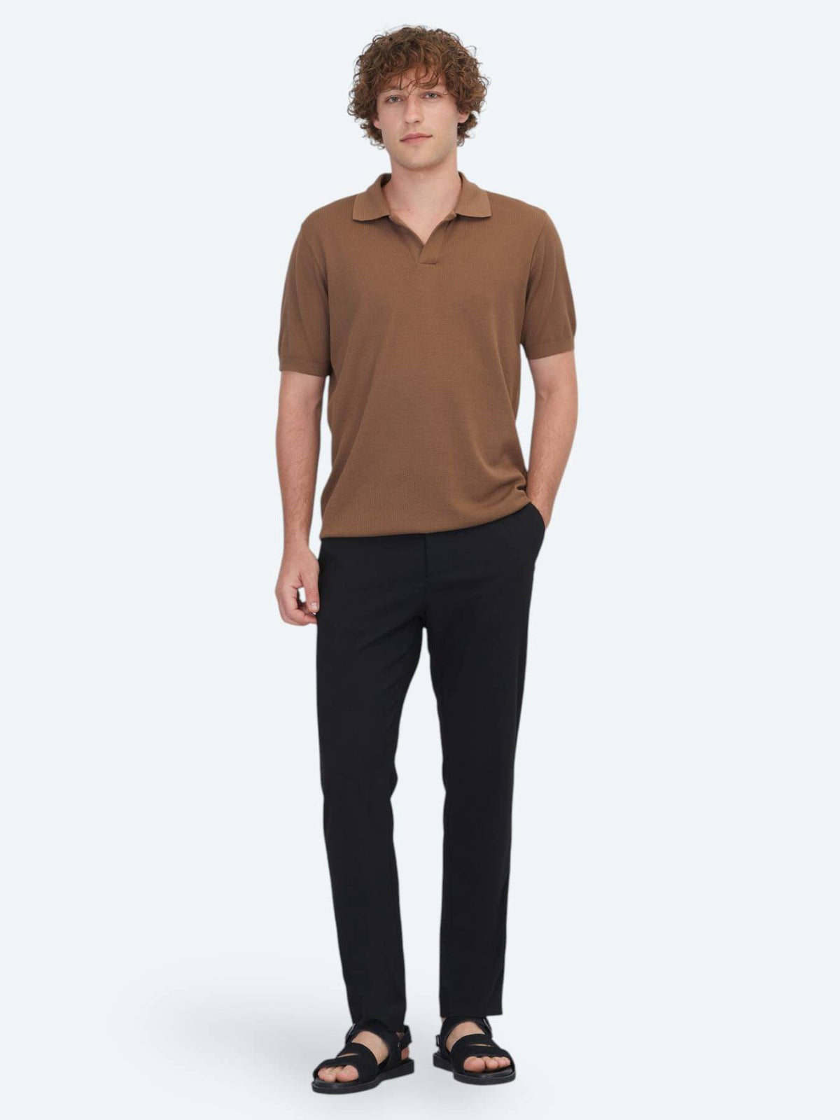 Braun Gestreiftes 100% Baumwoll T-Shirt