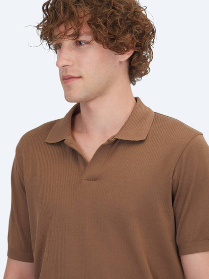 Braun Gestreiftes 100% Baumwoll T-Shirt