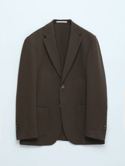 Braun Gestreifte Komfort Fit Jacke