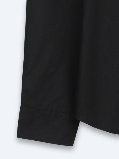 Schwarzes Regular Fit Casual Baumwollhemd