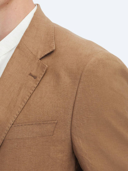 Brauner Modern Fit 100% Leinen Anzug