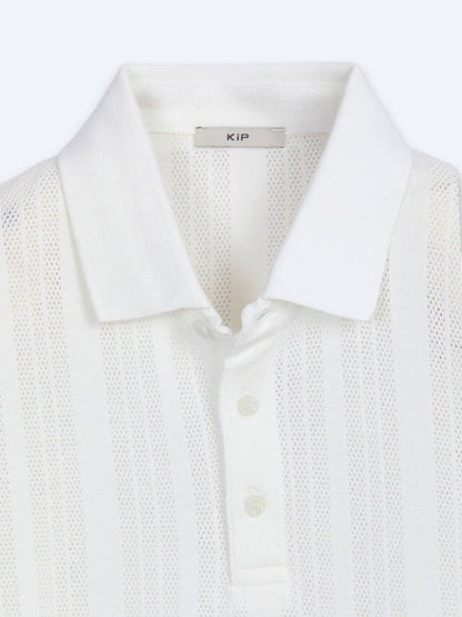 Beige Gestreiftes 100% Baumwoll T-Shirt