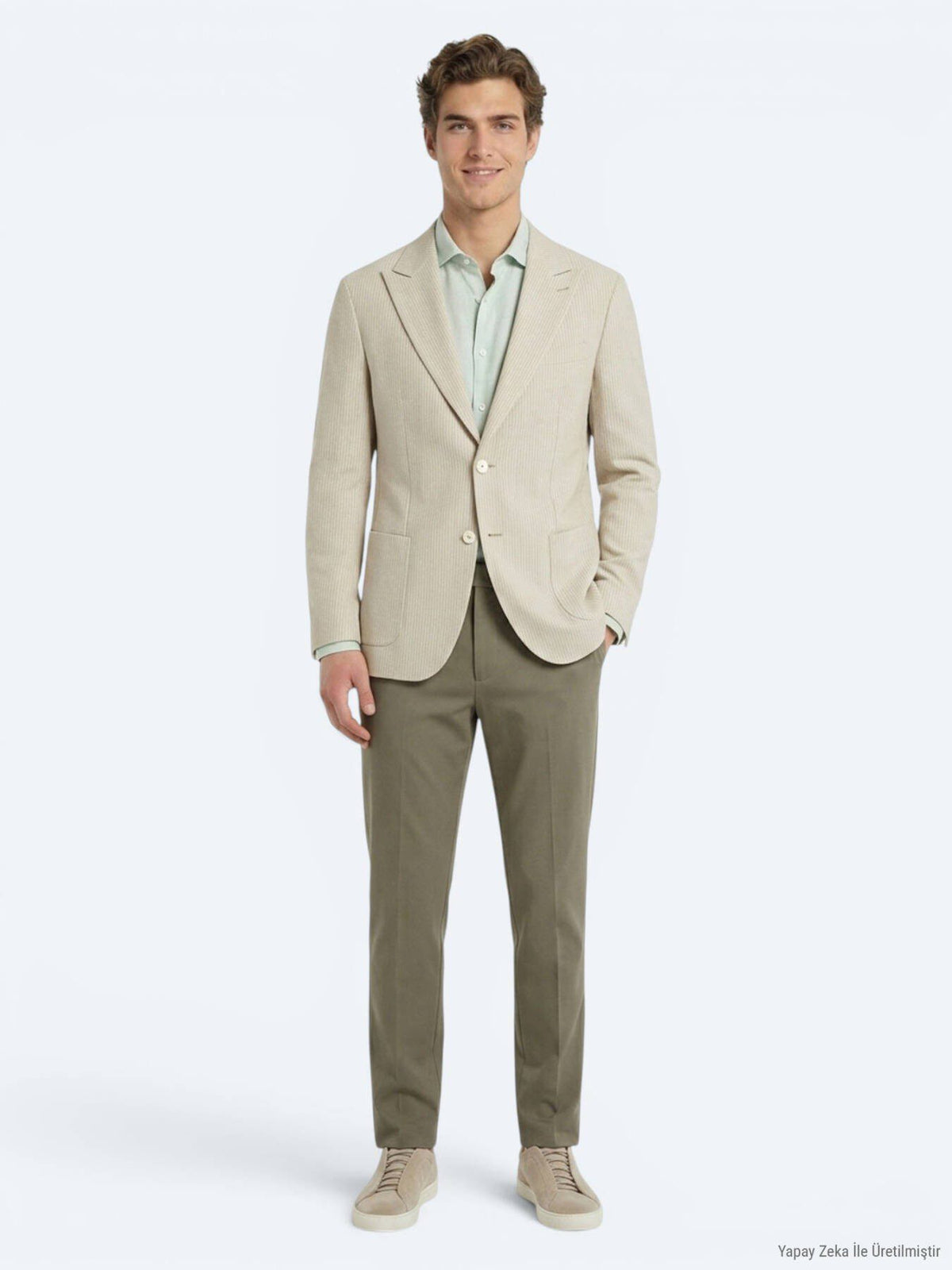 Beige Moderne Passform Baumwolljacke