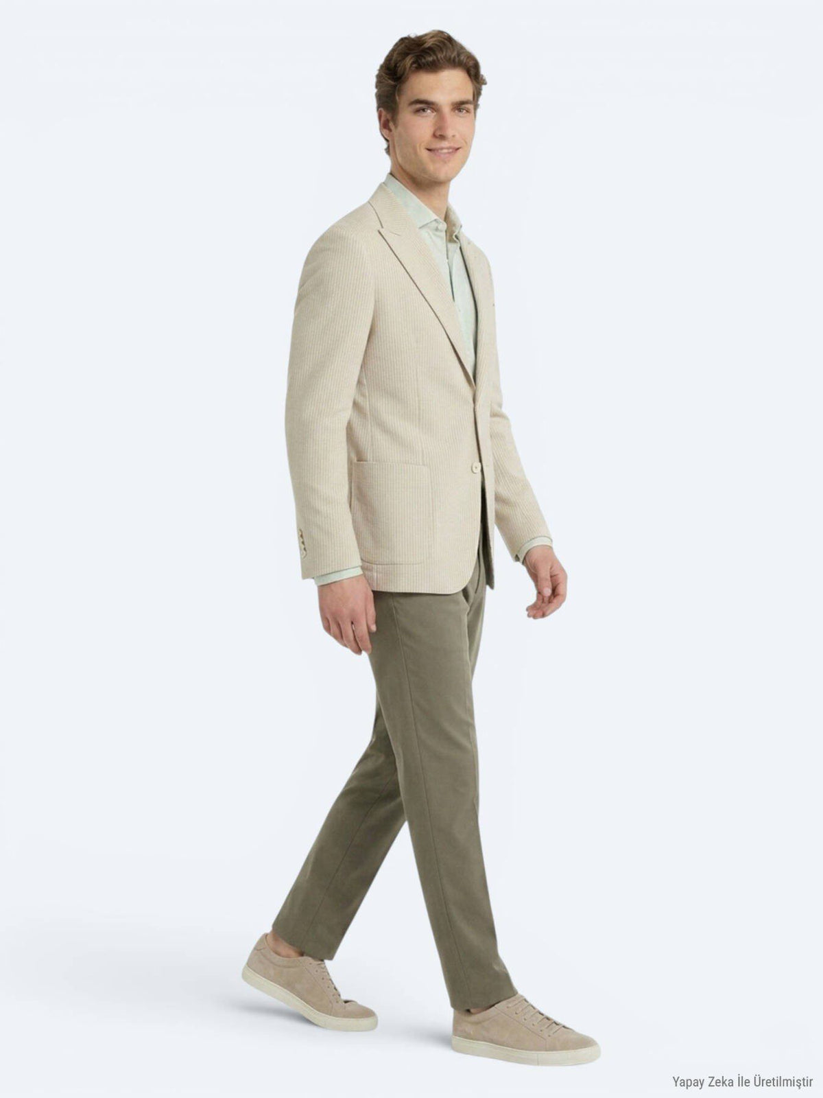 Beige Moderne Passform Baumwolljacke