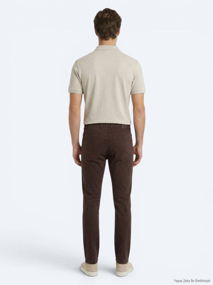 Braune Velours Sporthose aus Baumwolle