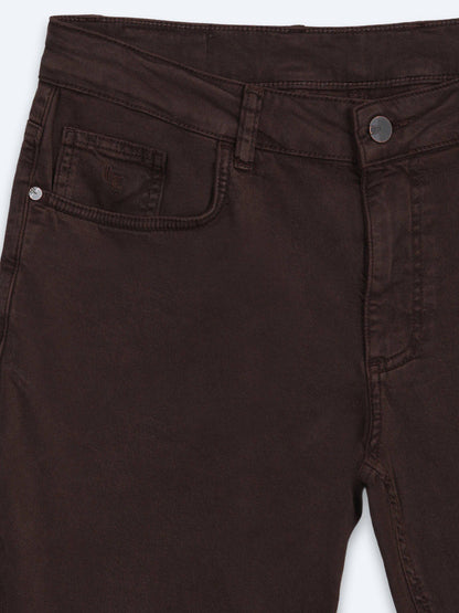 Braune Velours Sporthose aus Baumwolle