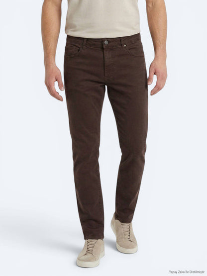Braune Velours Sporthose aus Baumwolle
