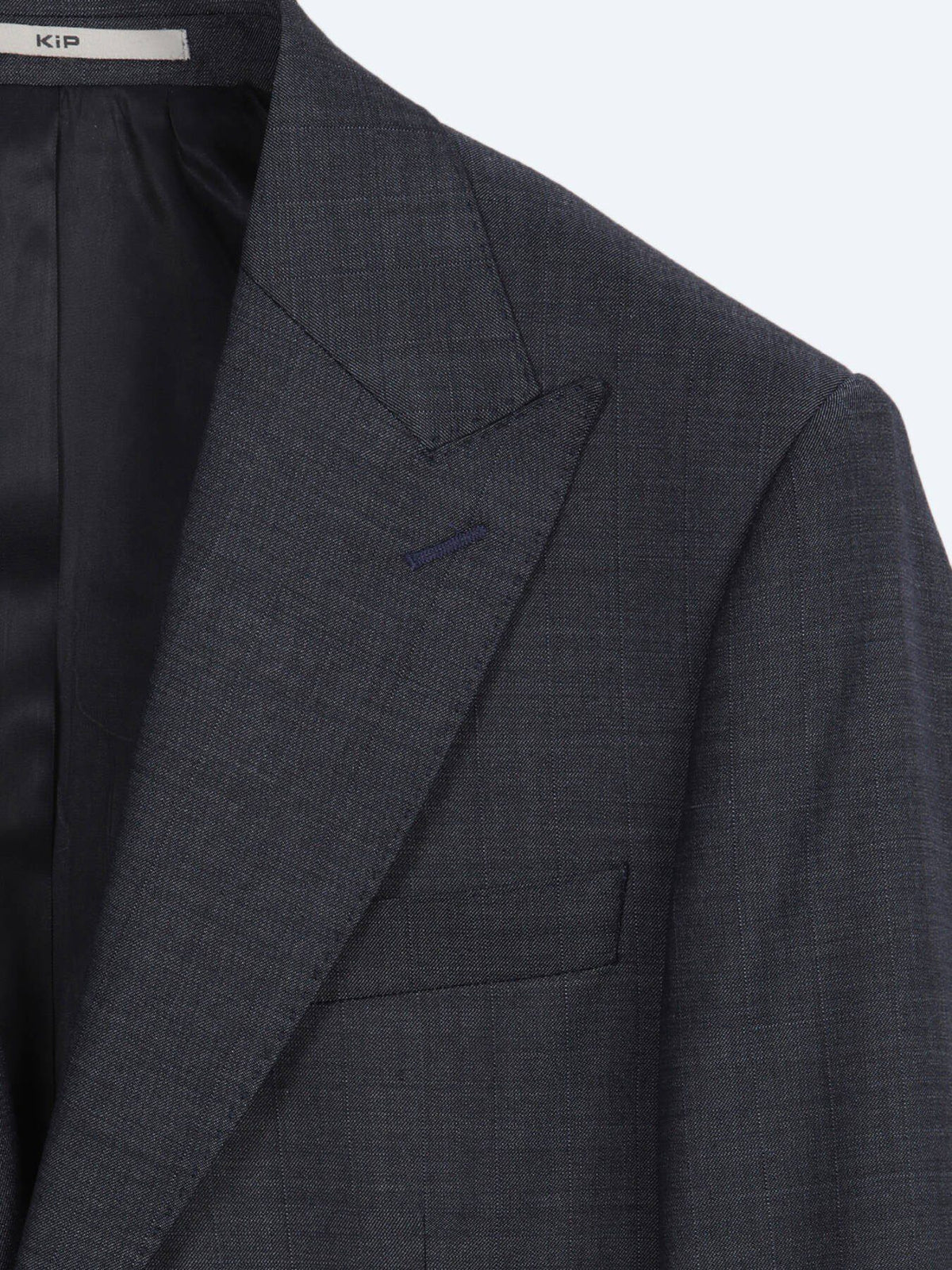 Indigo Gestreifter Modern Fit Wollanzug