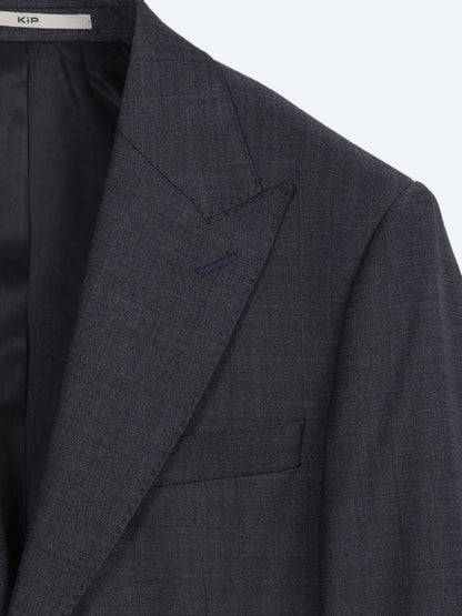 Indigo Gestreifter Modern Fit Wollanzug