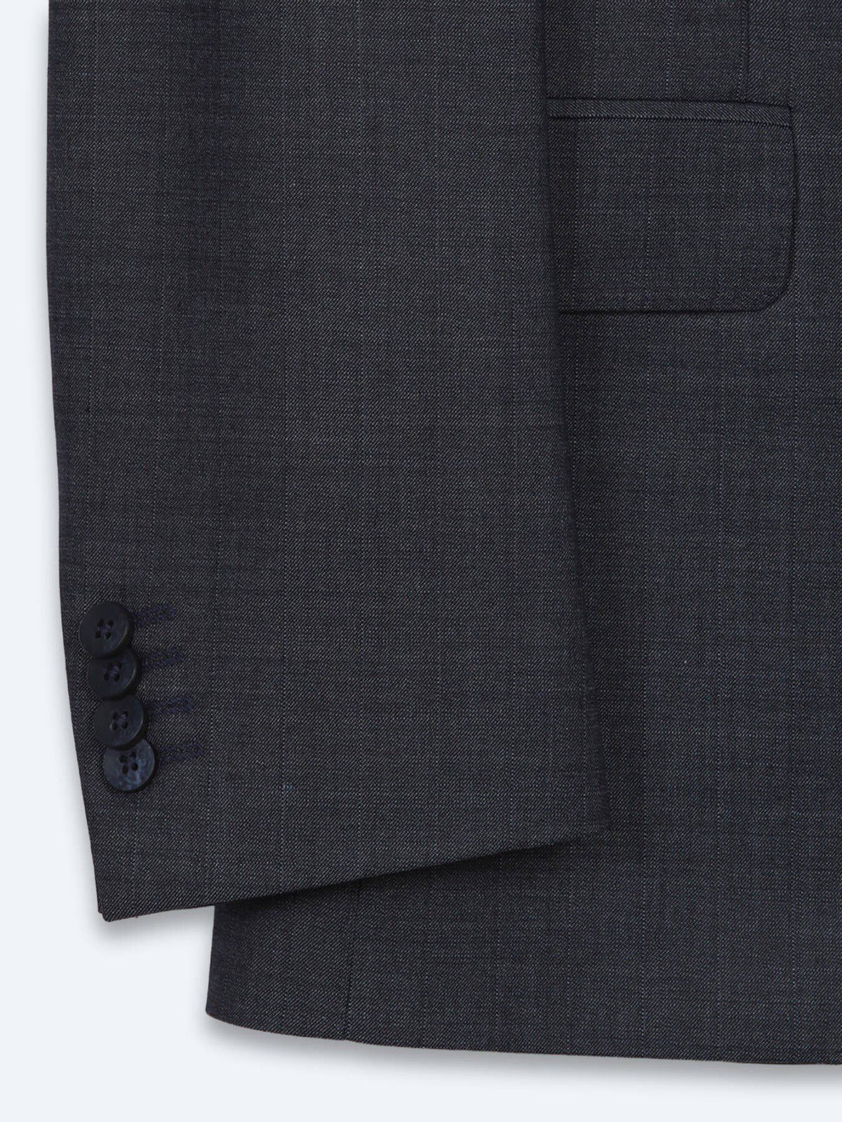 Indigo Gestreifter Modern Fit Wollanzug