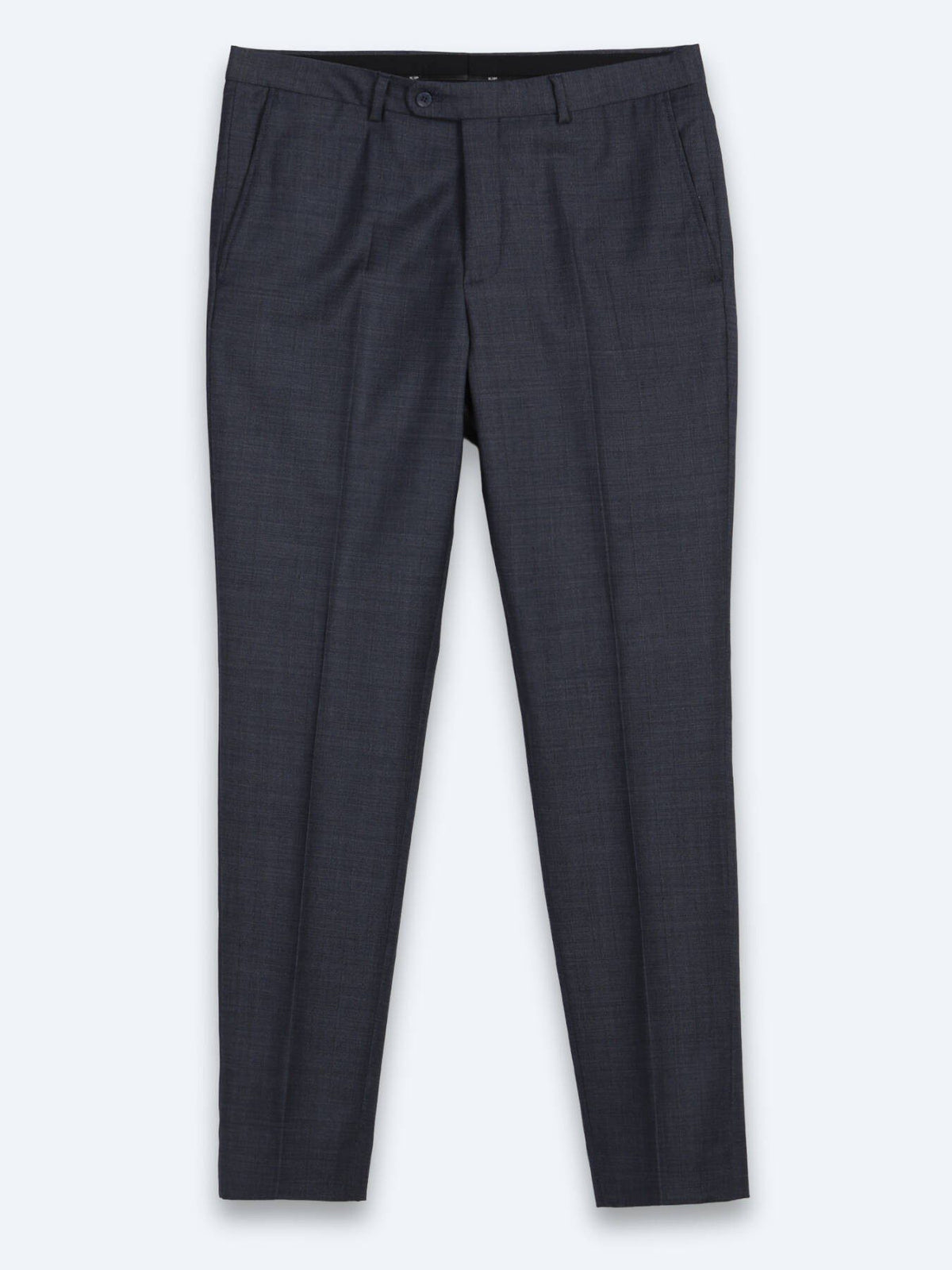 Indigo Gestreifter Modern Fit Wollanzug