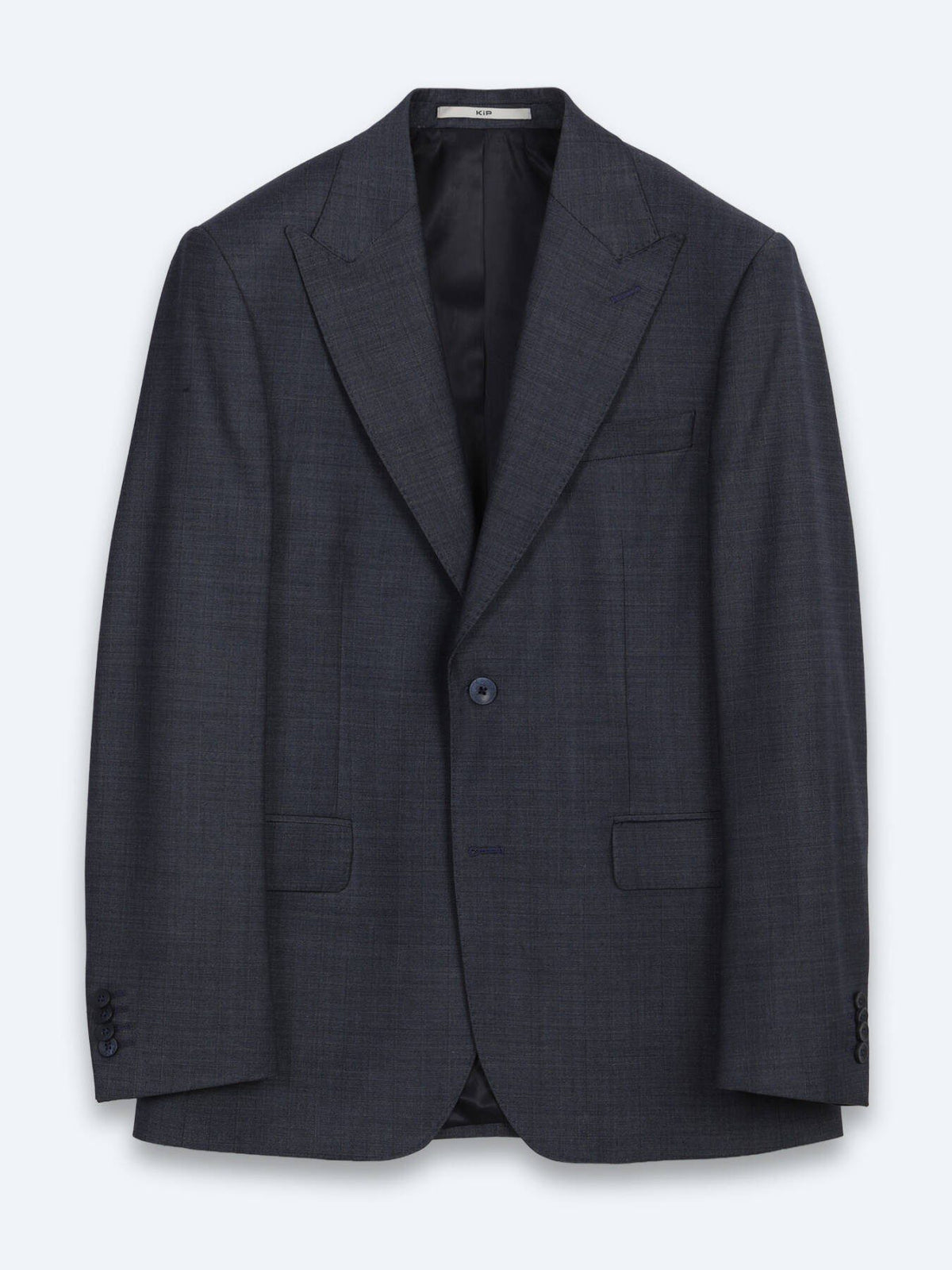 Indigo Gestreifter Modern Fit Wollanzug