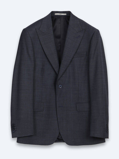 Indigo Gestreifter Modern Fit Wollanzug