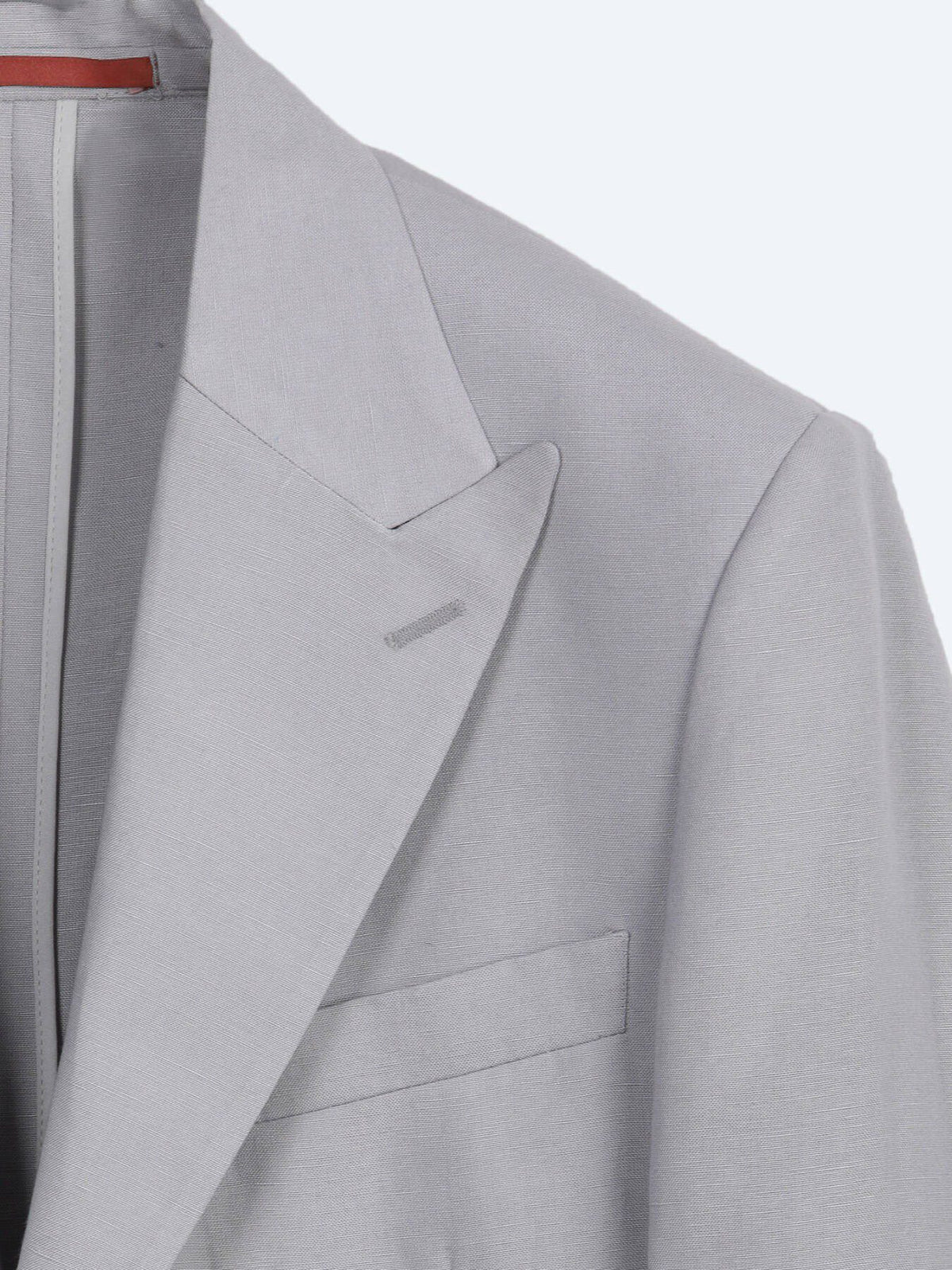 Grau Modern Fit Leinenanzug