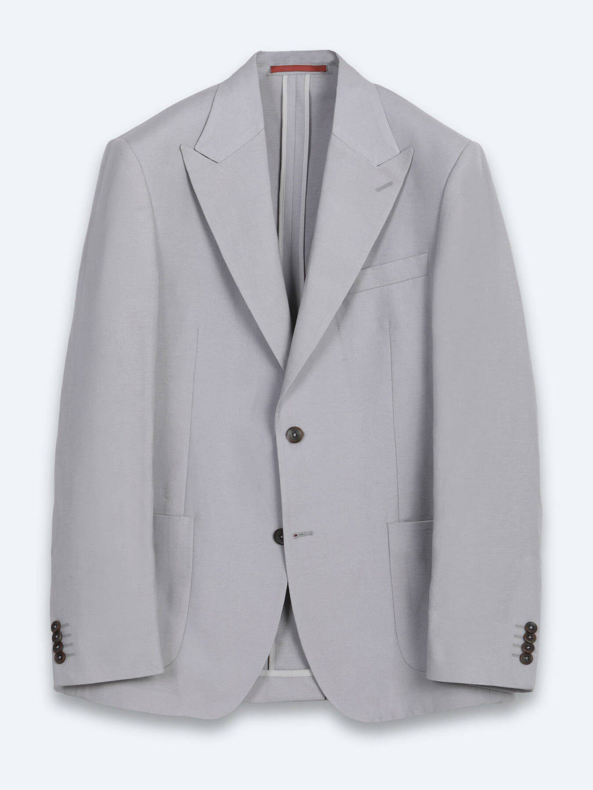 Grau Modern Fit Leinenanzug