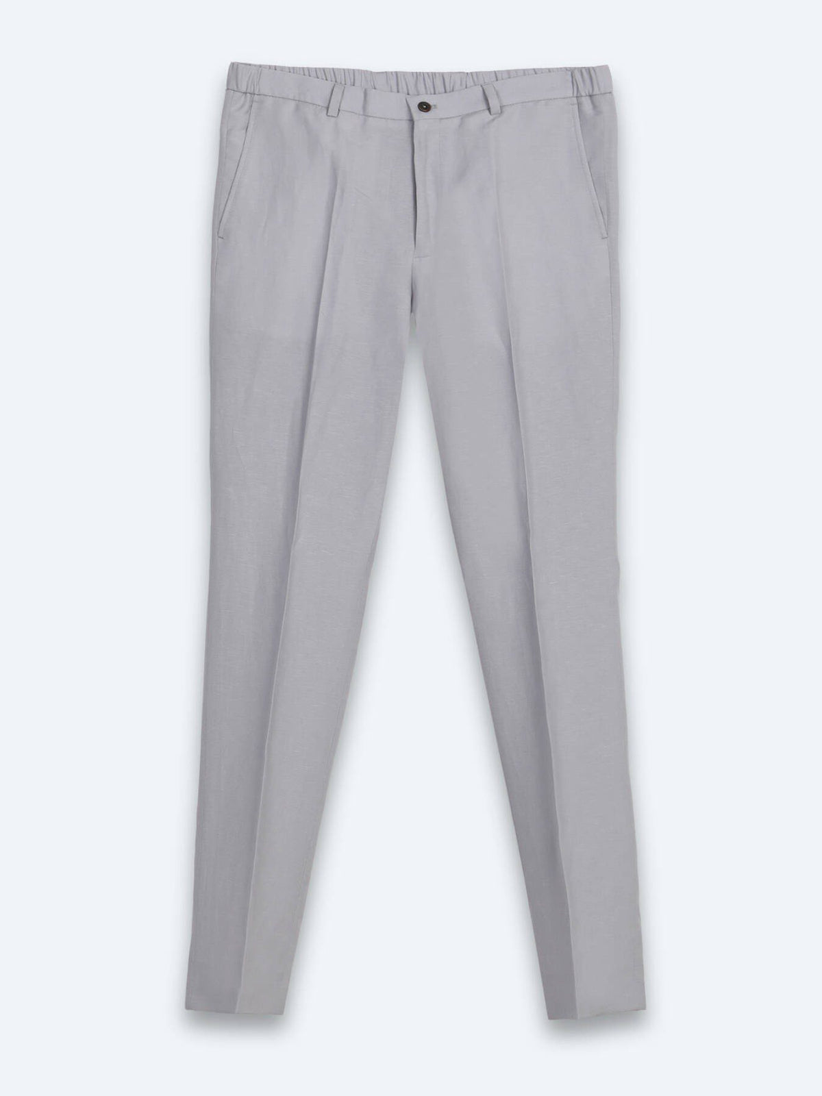 Grau Modern Fit Leinenanzug