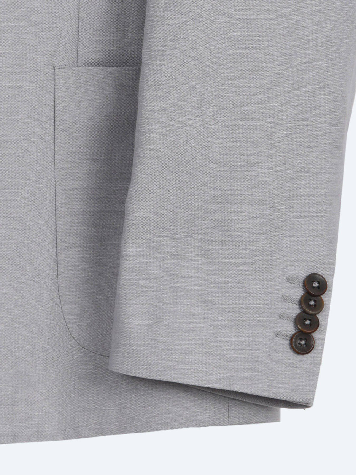 Grau Modern Fit Leinenanzug