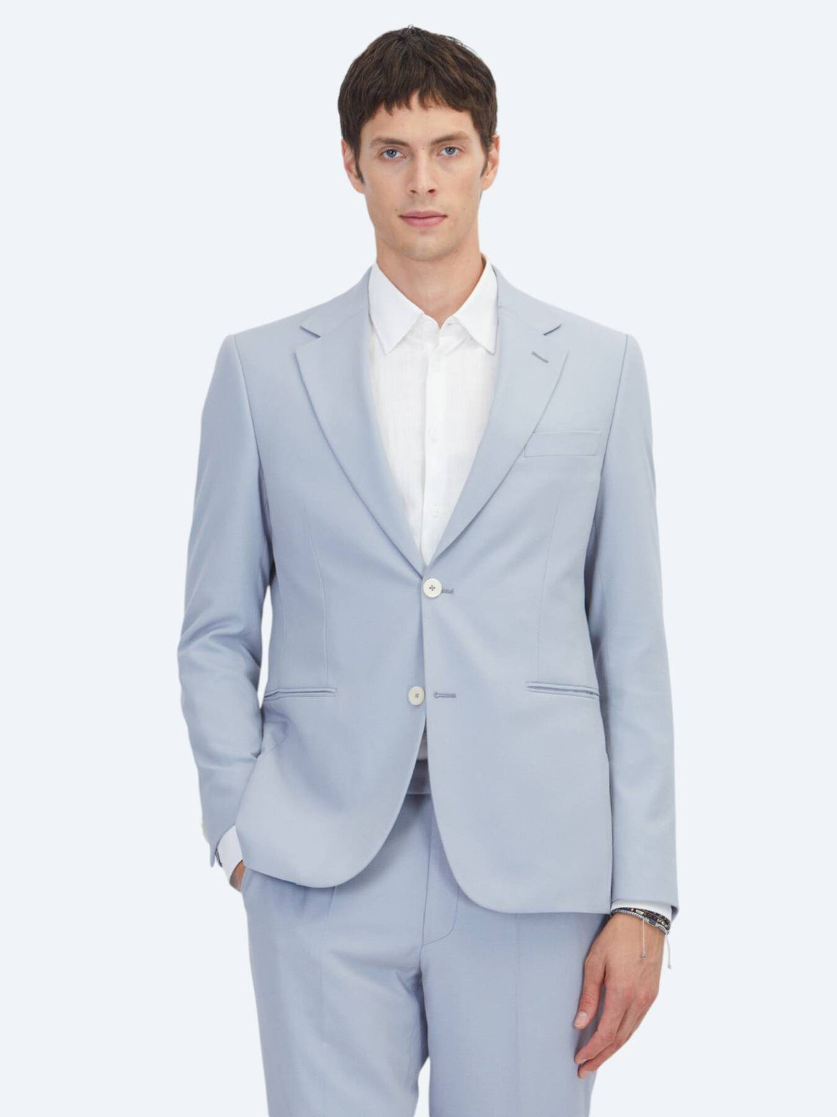 Blauer Schlichter Modern Fit Anzug