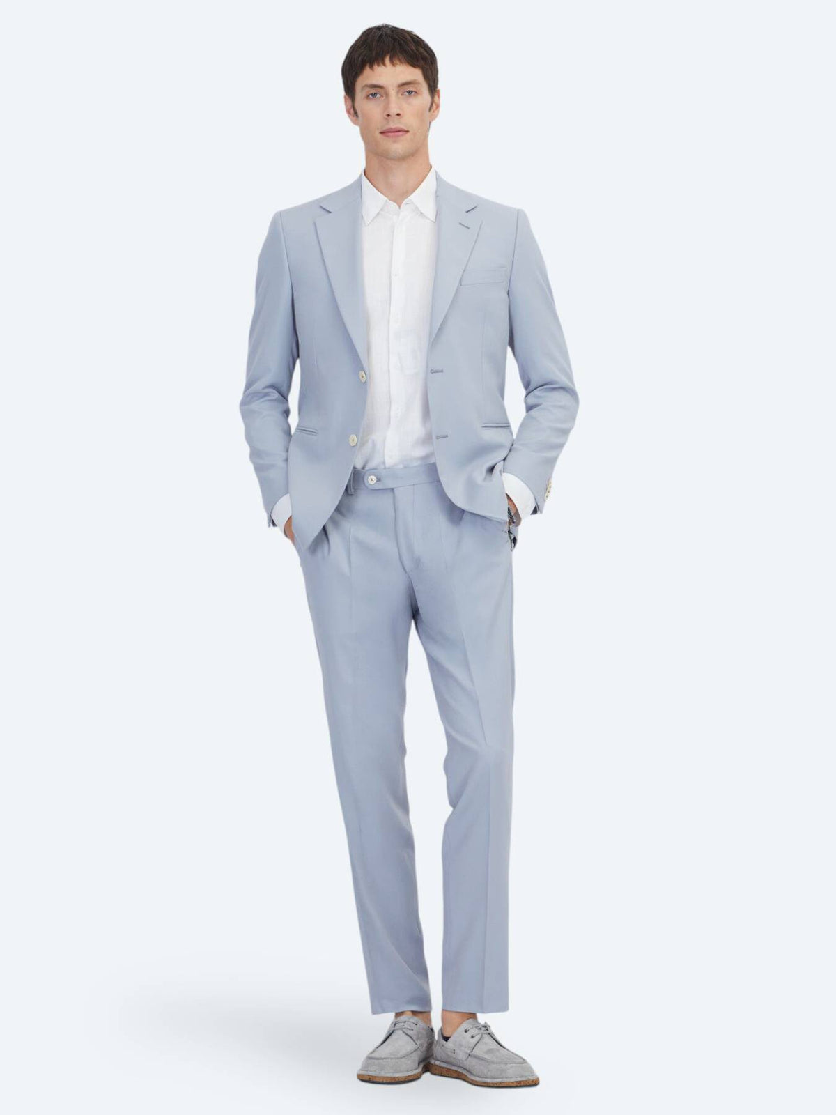 Blauer Schlichter Modern Fit Anzug