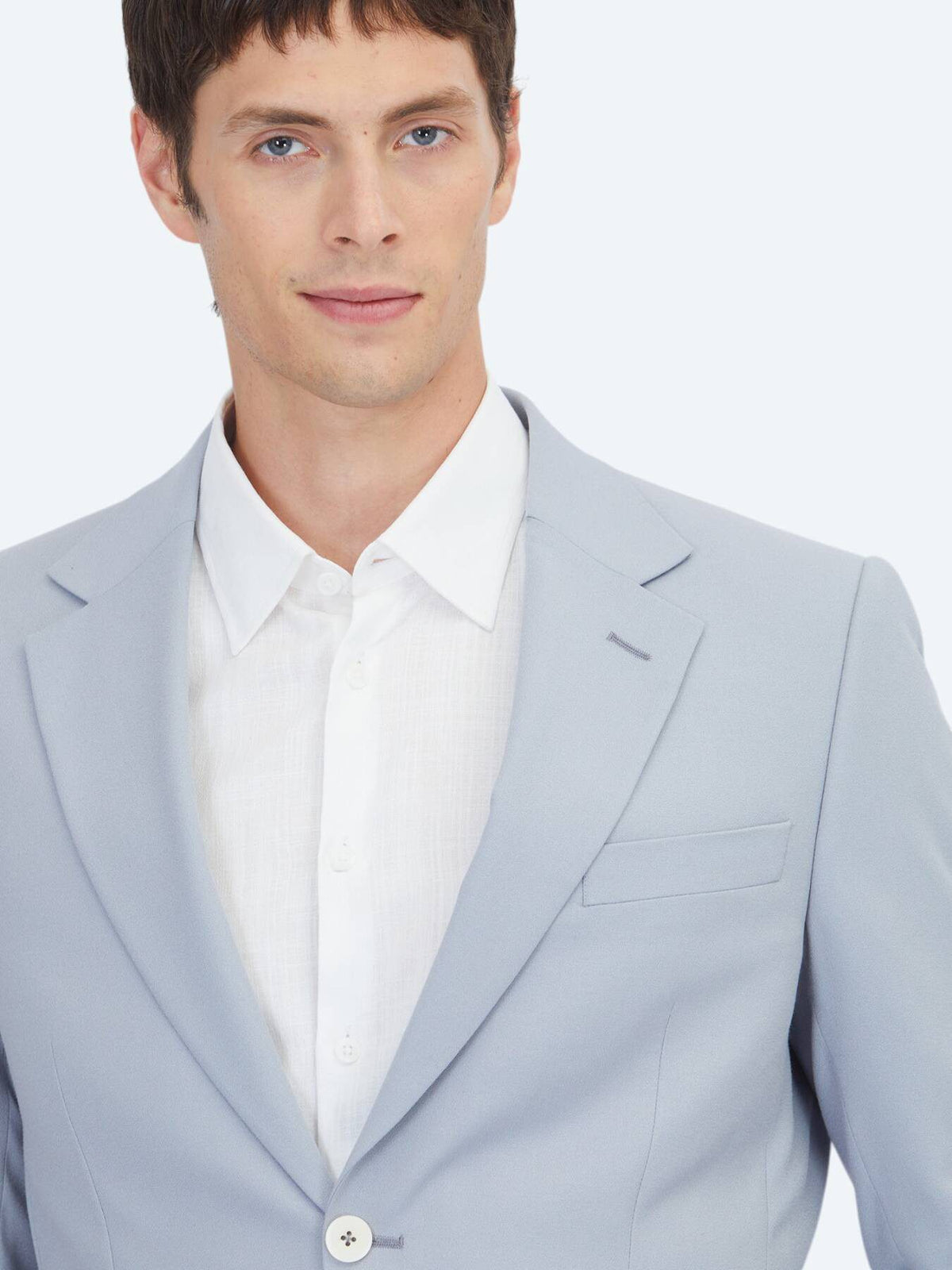 Blauer Schlichter Modern Fit Anzug