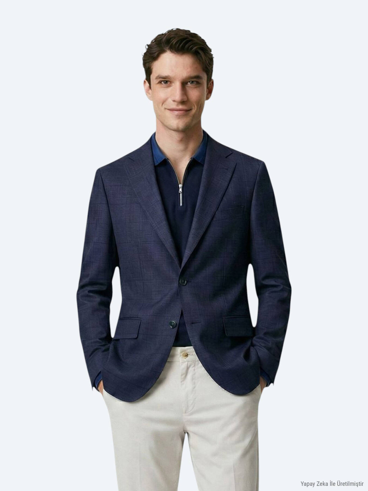 Grau Micro Modern Fit Wolljacke